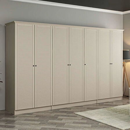 Kale 7 Kapaklı 2Ç Taçlı Dolap Kumtaşı Mebran Panjur Kumtaşı 210CM