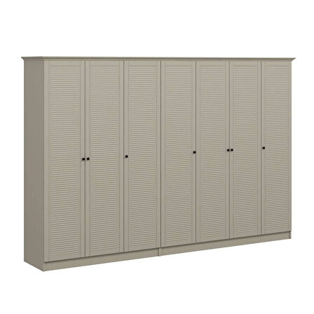 Kale 7 Kapaklı 4Ç Taçlı Dolap Kumtaşı Mebran Panjur Kumtaşı 210CM