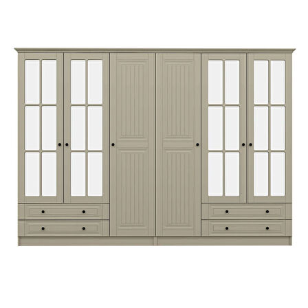 Kale 6 Kapaklı 4Ç Taçlı Dolap Kumtaşı Mebran İlkbahar Kumtaşı 210CM