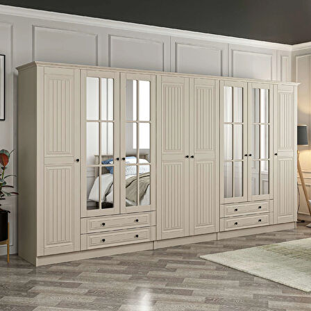 Kale 8 Kapaklı 4Ç Taçlı Dolap Kumtaşı Mebran İlkbahar Kumtaşı 210CM