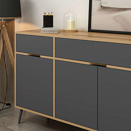 Elina Ayaklı Konsol - Dore/Antrasit