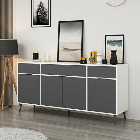 Elina Ayaklı Konsol - Beyaz/Antrasit