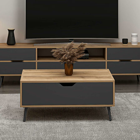 Elina Ayaklı Orta Sehpa - Dore/Antrasit