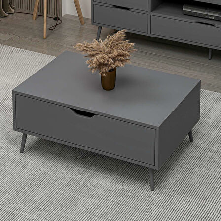 Elina Ayaklı Orta Sehpa - Antrasit/Antrasit