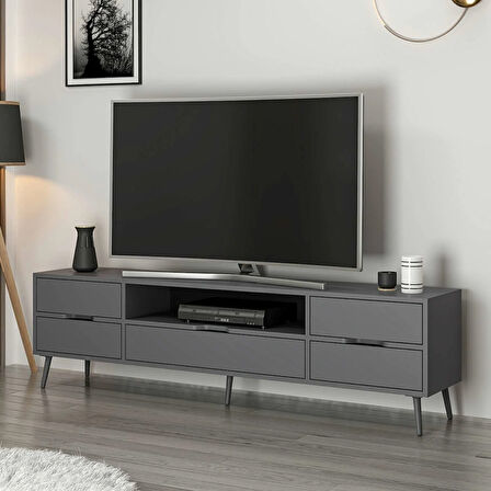 Elina Ayaklı Tv Ünitesi - Antrasit/Antrasit