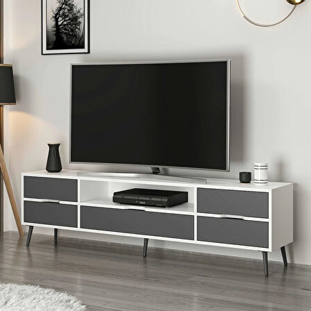 Elina Ayaklı Tv Ünitesi - Beyaz/Antrasit