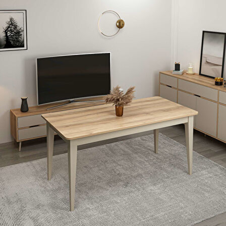 Elina Açılır Yemek Masası - Dore/Kumtaşı