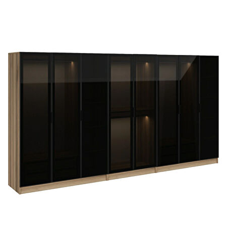 Kale 8 Füme Cam Kapaklı 4Ç Dolap Dore Füme Cam 190CM