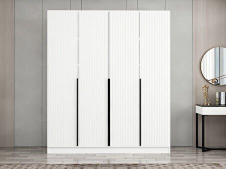 Kale Plus 4 Mebran Kapaklı 2Ç Dolap Beyaz Mebran 190CM