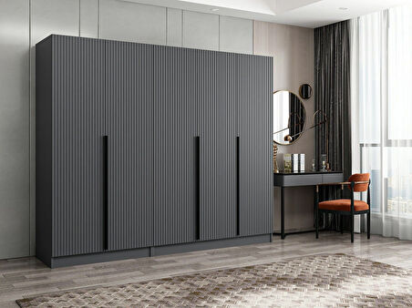 Kale Plus 5 Mebran Kapaklı 2Ç Dolap Antrasit Mebran 190CM