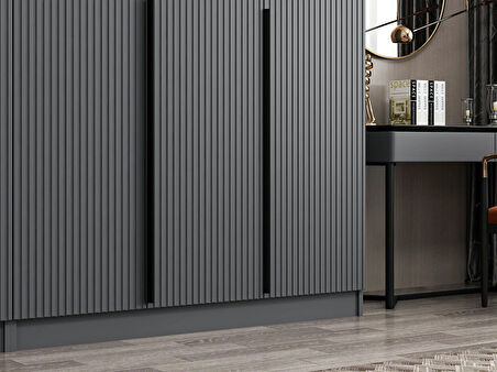 Kale Plus 5 Mebran Kapaklı 2Ç Dolap Antrasit Mebran 190CM