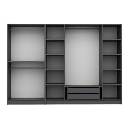 Kale Plus 6 Mebran Kapaklı 2Ç Dolap Antrasit Mebran 190CM