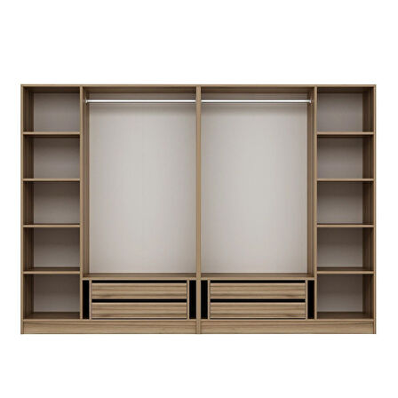 Kale Plus 6 Kapaklı 4Ç Dolap Dore Plus Dore Füme Cam 190CM