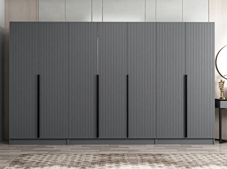 Kale Plus 7 Mebran Kapaklı 2Ç Dolap Antrasit Mebran 190CM