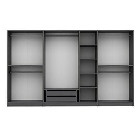 Kale Plus 7 Mebran Kapaklı 2Ç Dolap Antrasit Mebran 190CM