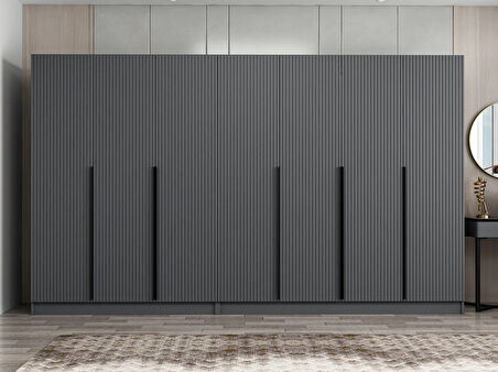 Kale Plus 7 Mebran Kapaklı 4Ç Dolap Antrasit Mebran 190CM