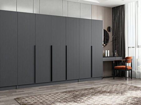 Kale Plus 8 Mebran Kapaklı 2Ç Dolap Antrasit Mebran 190CM