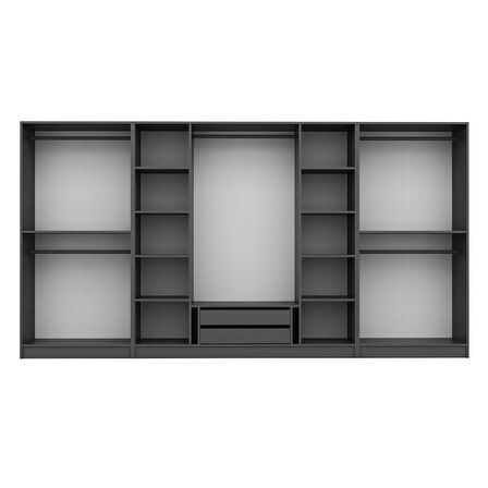 Kale Plus 8 Mebran Kapaklı 2Ç Dolap Antrasit Mebran 190CM