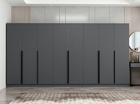 Kale Plus 8 Mebran Kapaklı 4Ç Dolap Antrasit Mebran 190CM