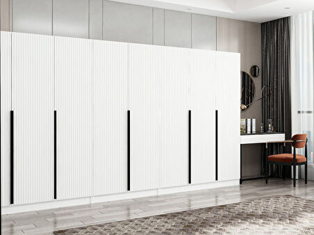 Kale Plus 8 Mebran Kapaklı 4Ç Dolap Beyaz Mebran 190CM