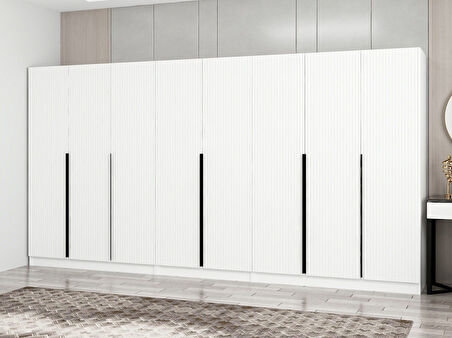 Kale Plus 8 Mebran Kapaklı 4Ç Dolap Beyaz Mebran 190CM