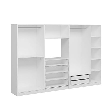 Kale 5 Kapaklı 6 Çekmeceli Tv Modüllü Dolap Beyaz 190CM