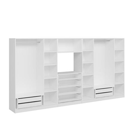 Kale 7 Kapaklı 8 Çekmeceli Tv Modüllü Dolap Beyaz 190CM