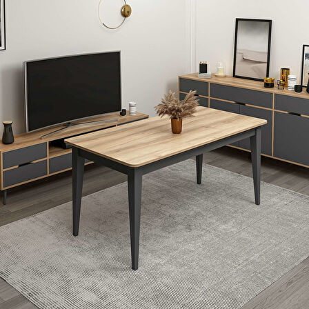 Elina Açılır Yemek Masası - Dore/Antrasit