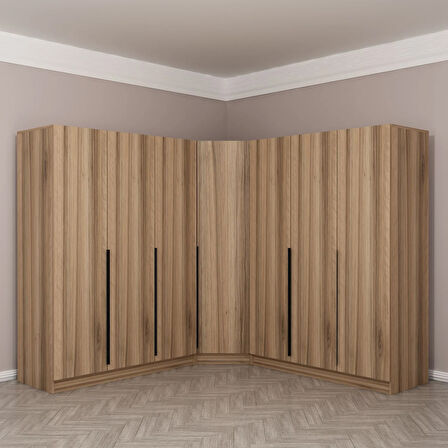 Kaleplus 7 Kapaklı 4 Çekmeceli Köşe Dolap Dore Dore Plus 190CM