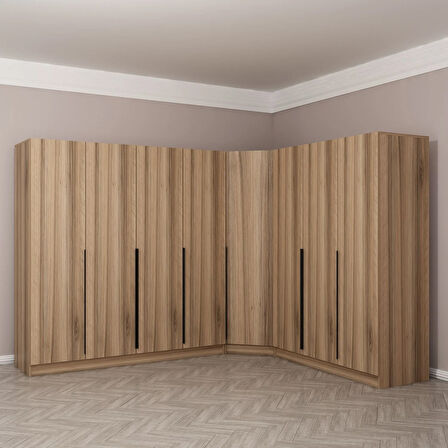 Kaleplus 8 Kapaklı 4 Çekmeceli Köşe Dolap Dore Dore Plus 190CM