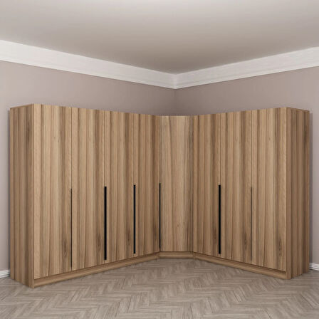 Kaleplus 8 Kapaklı 4 Çekmeceli Köşe Dolap Dore Dore Plus 190CM