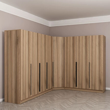 Kaleplus 8 Kapaklı 4 Çekmeceli Köşe Dolap Dore Dore Plus 190CM