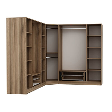 Kaleplus 8 Kapaklı 4 Çekmeceli Köşe Dolap Dore Dore Plus 190CM