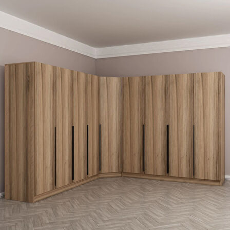 Kaleplus 9 Kapaklı 4 Çekmeceli Köşe Dolap Dore Dore Plus 190CM