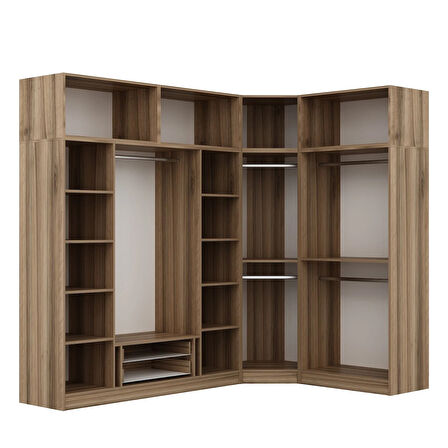 Kaleplus 7 Kapaklı 2 Çekmeceli Köşe Dolap + Yüklük Dore Dore Plus 255CM