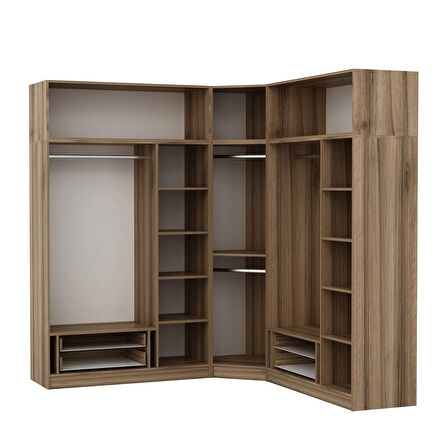 Kaleplus 7 Kapaklı 4 Çekmeceli Köşe Dolap + Yüklük Dore Dore Plus 255CM