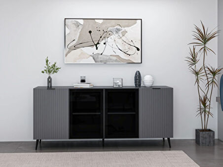 Minar Kale Konsol Cam Kapak Plus Antrasit/Antrasit Füme Cam