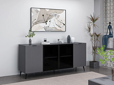 Minar Kale Konsol Cam Kapak Plus Antrasit/Antrasit Füme Cam