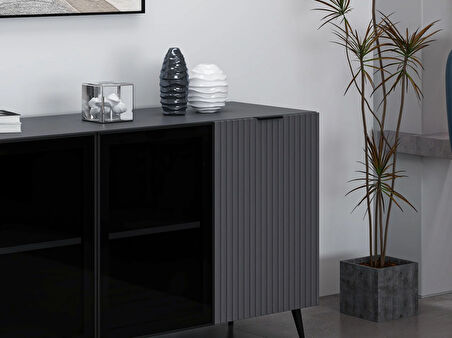 Minar Kale Konsol Cam Kapak Plus Antrasit/Antrasit Füme Cam