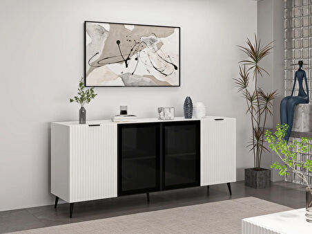 Minar Kale Konsol Cam Kapak Plus Beyaz/Beyaz Füme Cam