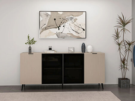 Minar Kale Konsol Cam Kapak Plus Kumtaşı/Kumtaşı Füme Cam