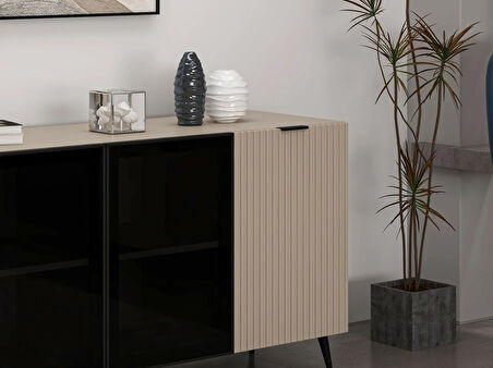 Minar Kale Konsol Cam Kapak Plus Kumtaşı/Kumtaşı Füme Cam