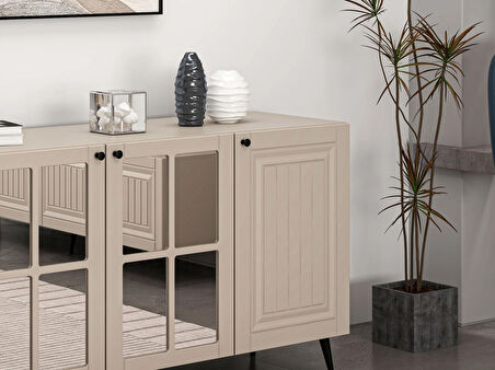 Minar Kale Konsol  Cam Kapak İlkbahar Kumtaşı Aynalı Kumtaşı