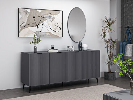 Minar Kale Aynalı Konsol Plus Antrasit/Antrasit