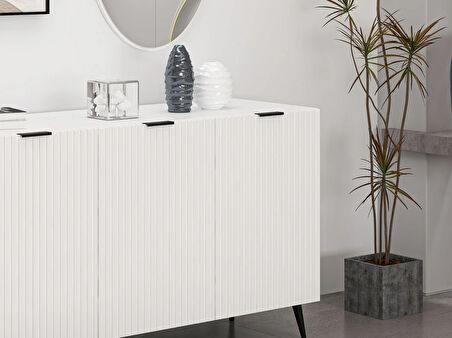 Minar Kale Aynalı Konsol Plus Beyaz/Beyaz