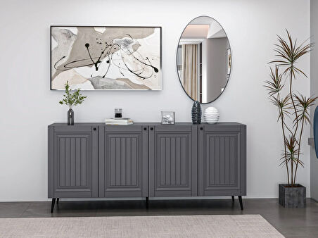 Minar Kale Aynalı Konsol İlkbahar Antrasit/Antrasit