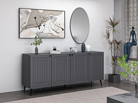 Minar Kale Aynalı Konsol İlkbahar Antrasit/Antrasit