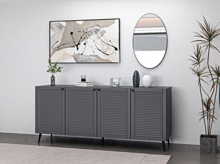 Minar Kale Aynalı Konsol Pandora Antrasit/Antrasit