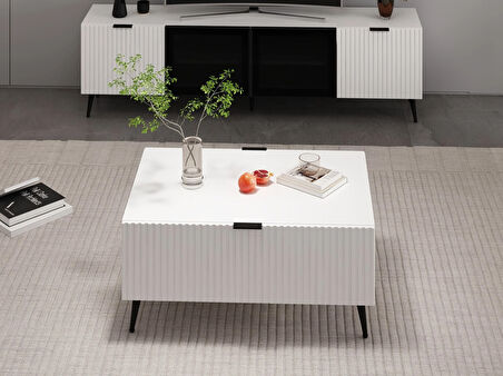 Minar Kale Orta Sehpa Plus Beyaz/Beyaz