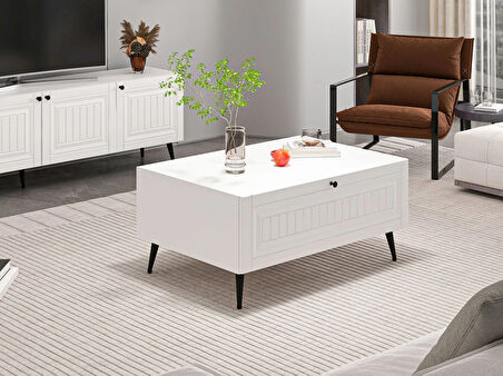 Minar Kale Orta Sehpa İlkbahar Beyaz/Beyaz